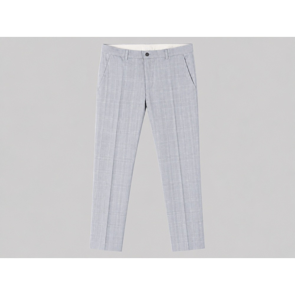 Alfani Slim Fit Dress Pants Mens‎ 33x32 Light Blue Glen Plaid Stretch Trousers